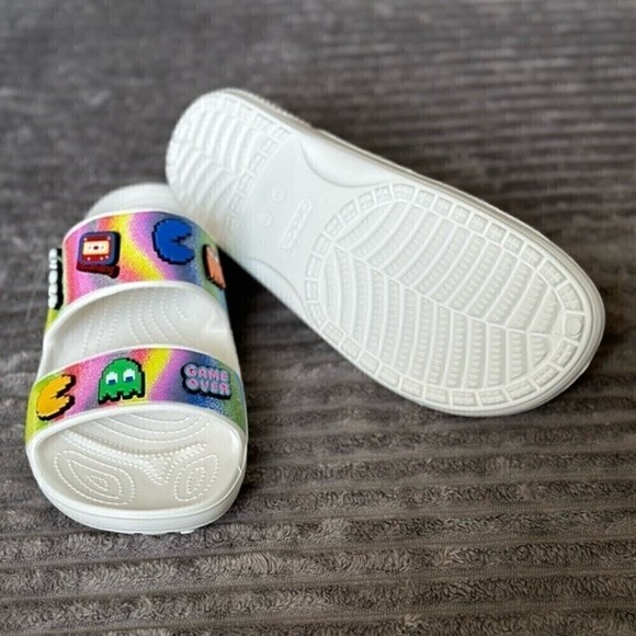 Crocs men's 11 classic spray dye sandals 208055-94S w/ Pac-man gaming/retro - Picture 9 of 10